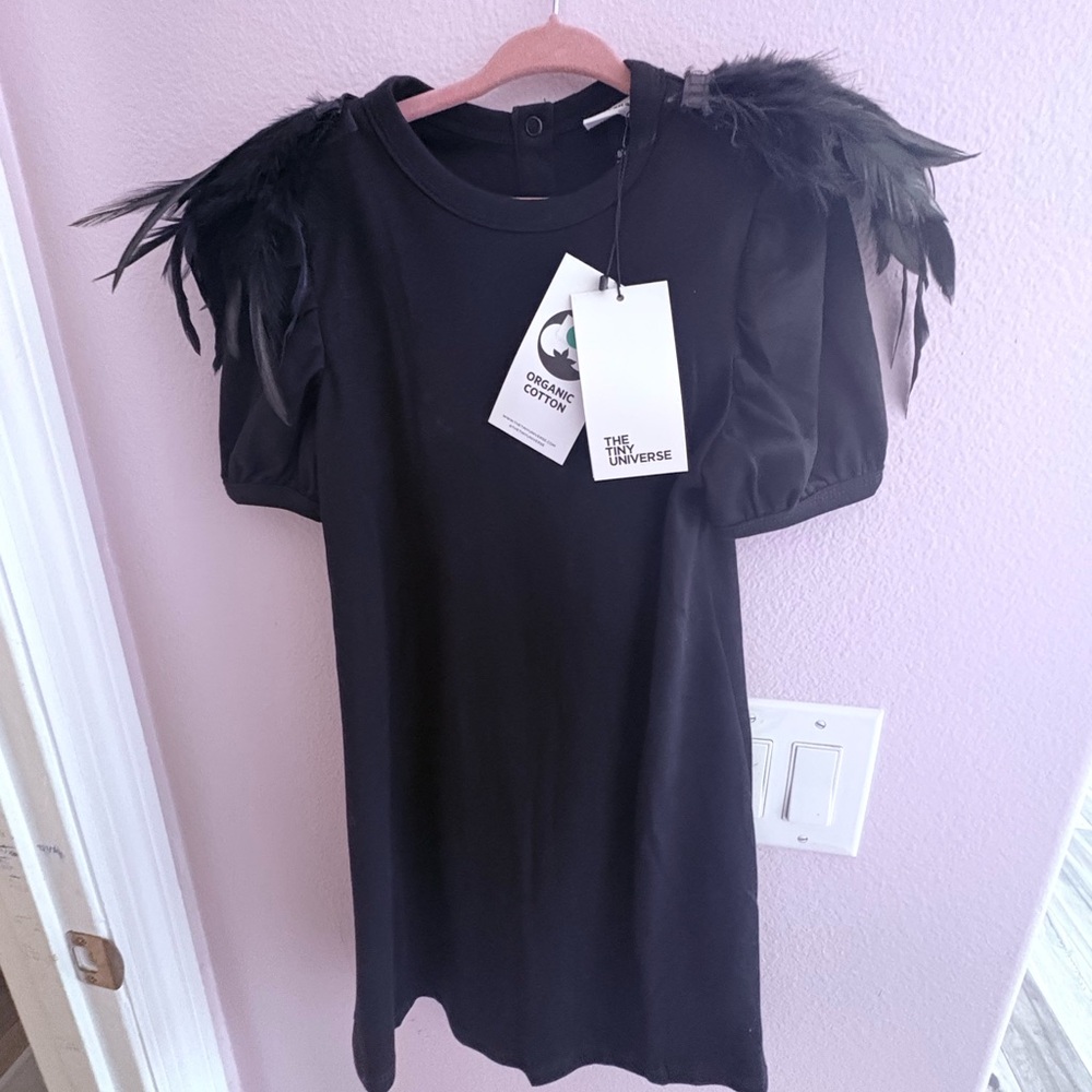 European couture Feather dress - The Tiny Universe - Elephaba Wicked vibes